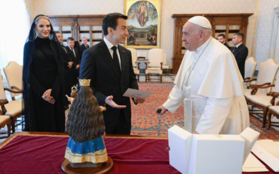 Daniel Noboa se reunió con el papa Francisco en el Vaticano, durante su viaje oficial por Europa.